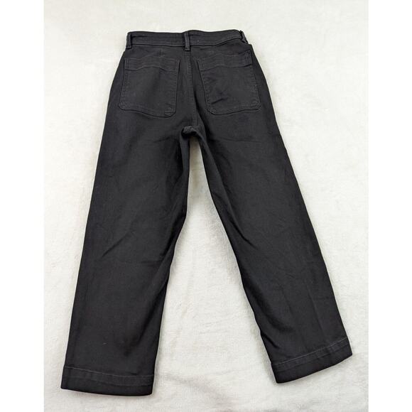 Everlane Size 0 Women's Dark Wash Black The Straight Leg Crop Denim Jeans 0279 - Picture 6 of 6